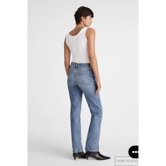 MADEWELL $148 The Longline Straight Jean Atlin Wash Size 25Tall - Picture 7 of 16
